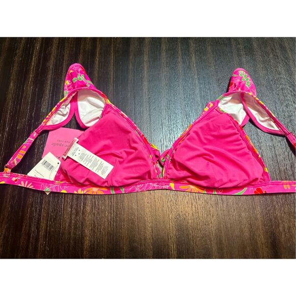 Kate Spade NWT size M pink flash bikini swim top - Picture 4 of 8